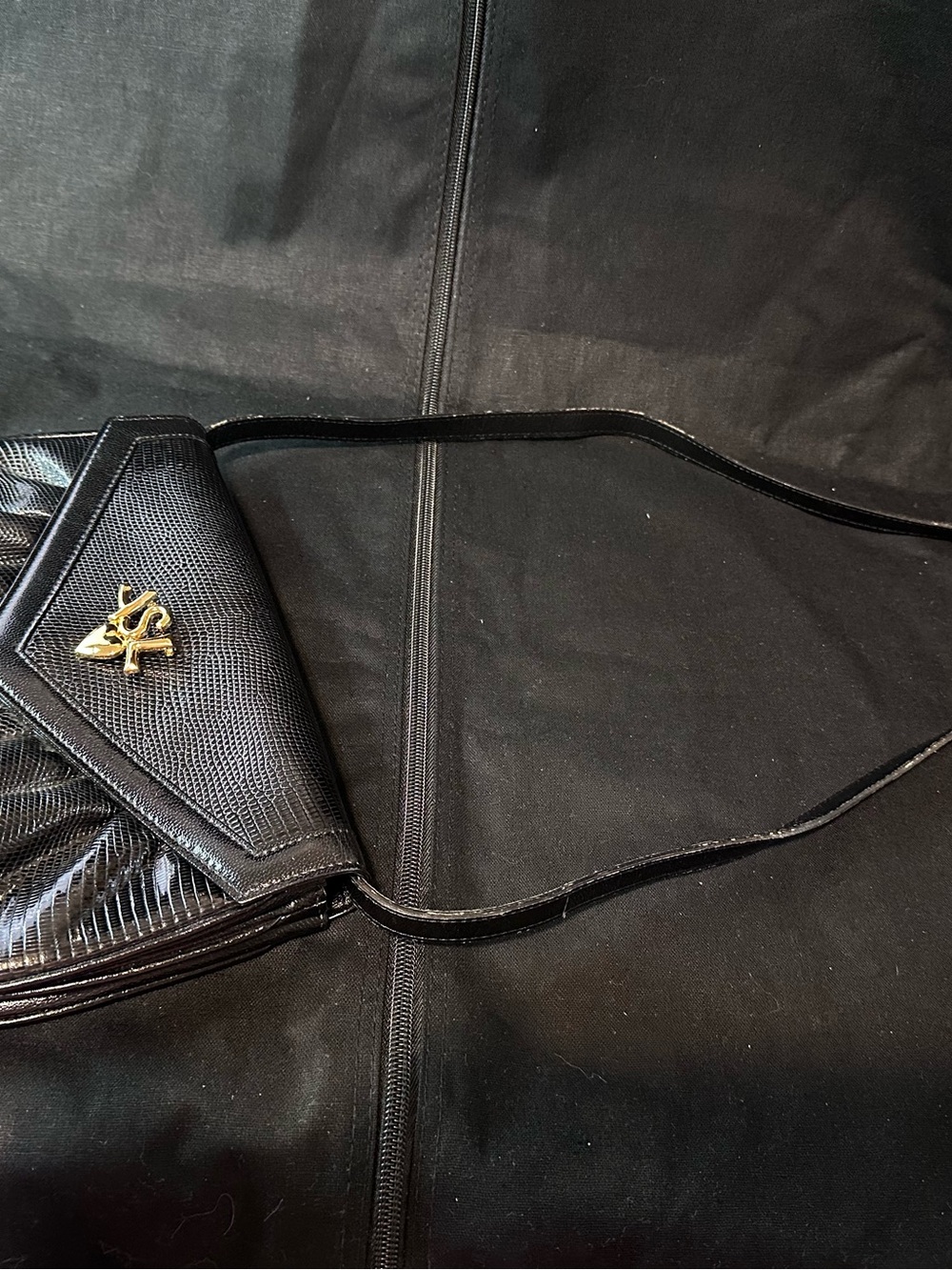 Yves Saint Laurent Black Leather Crossbody Bag womens Vintage - Picture 12 of 13